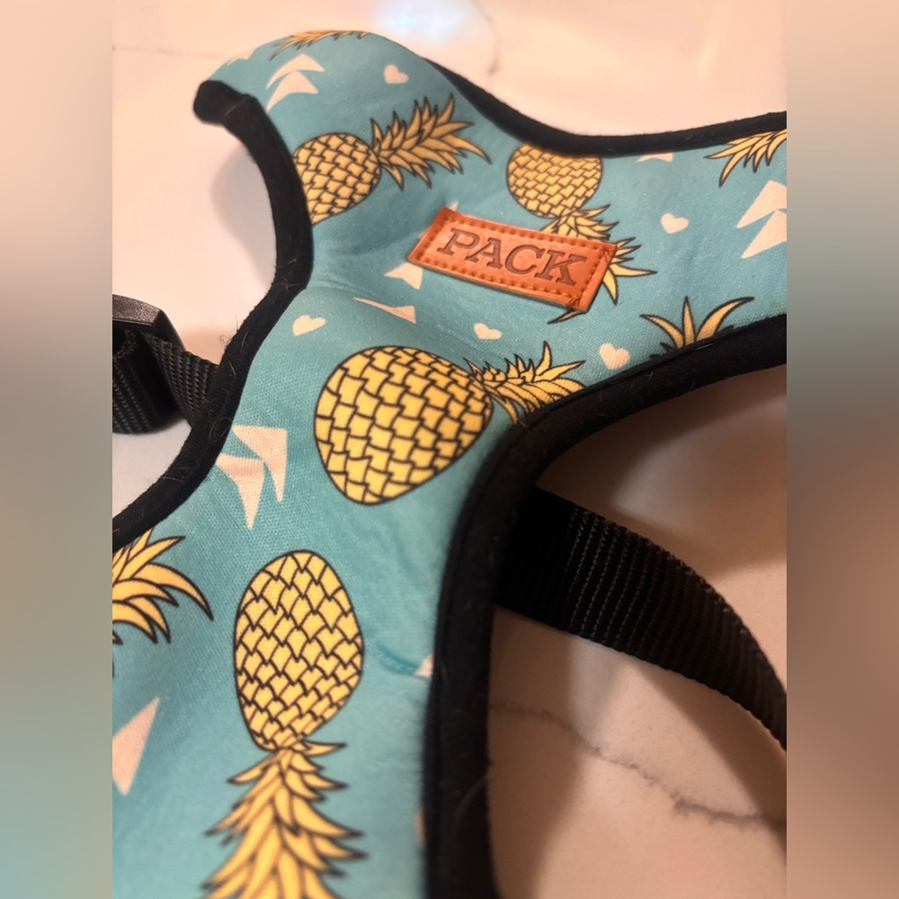 Pineapple Print Pack leash collar and harness combo - Picture 7 of 10